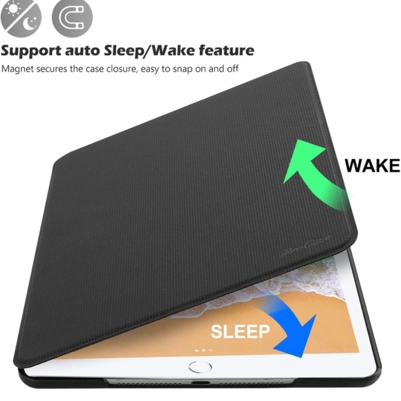 2️⃣Smart Case for IPad Air 2 Black & Leather - Picture 3 of 16